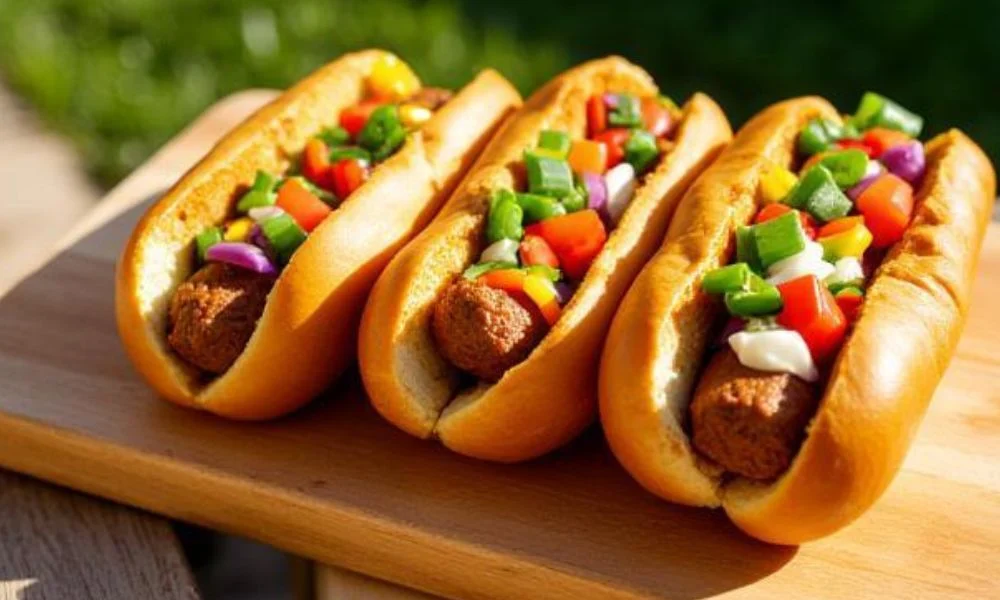 Gourmet beef hot dogs